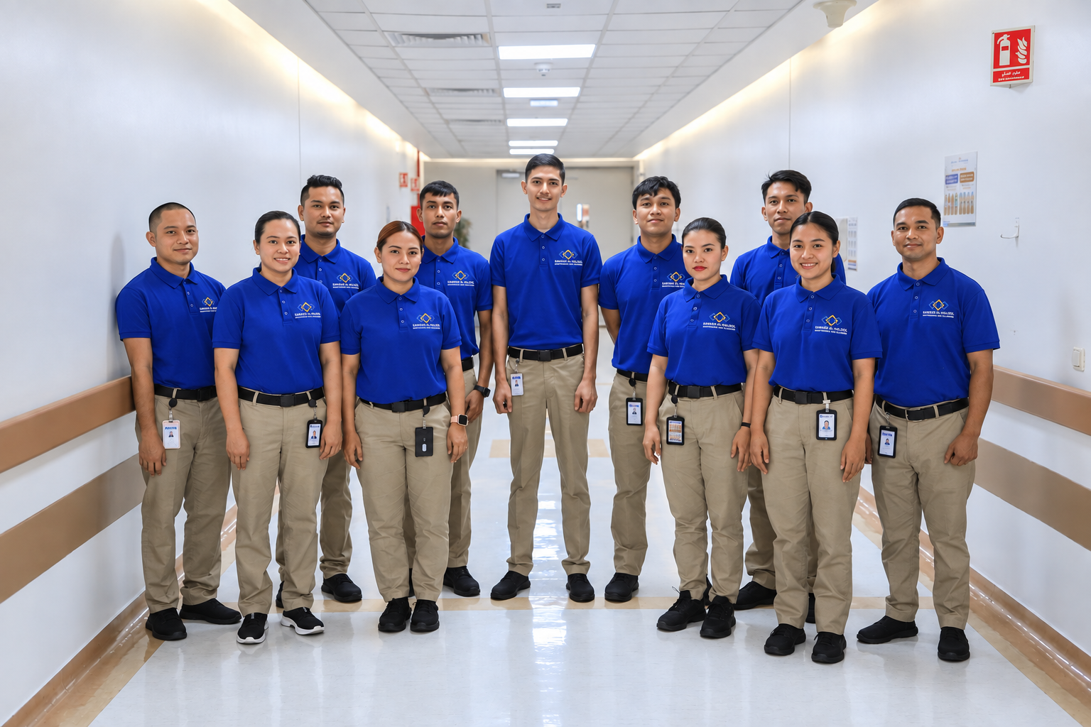 Sawed Al Halool cleaning team ready to serve in a healthcare facility